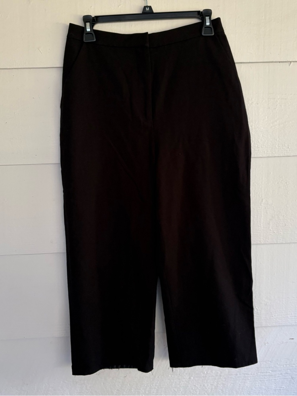 Hutch Black Cropped Wide Leg Pants Size 8 High Rise Trousers Office Minimalist - Picture 2 of 9